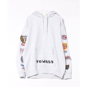 パーカー 「ANTIBAL」 ワッペン風刺繍プルパーカー フーデッドプルオーバー フーディ― メンズ レディース