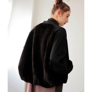 ブルゾン アウター ボアドッキング裏毛ブルゾン レディース