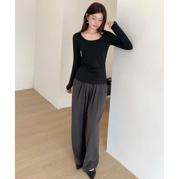 インナーシャツ 肌着 表に響かない裏起毛インナー レディース