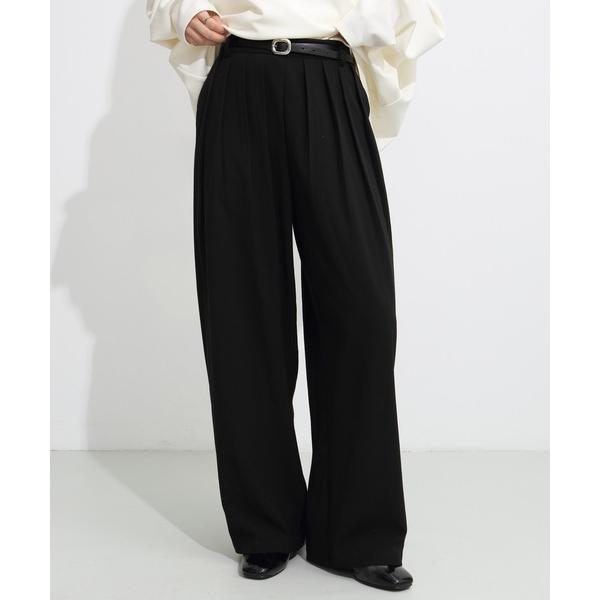 ワイドパンツ パンツ タックデザインバレルレッグパンツ レディース