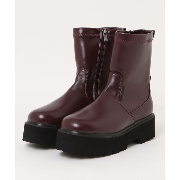 ブーツ la farfa shoes シンプル 厚底ストレッチブーツ レディース