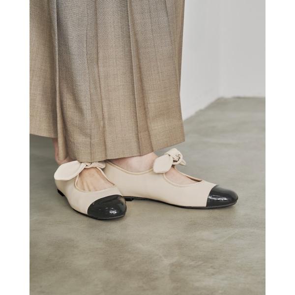 パンプス ビッグリボン フラット メリージェーン