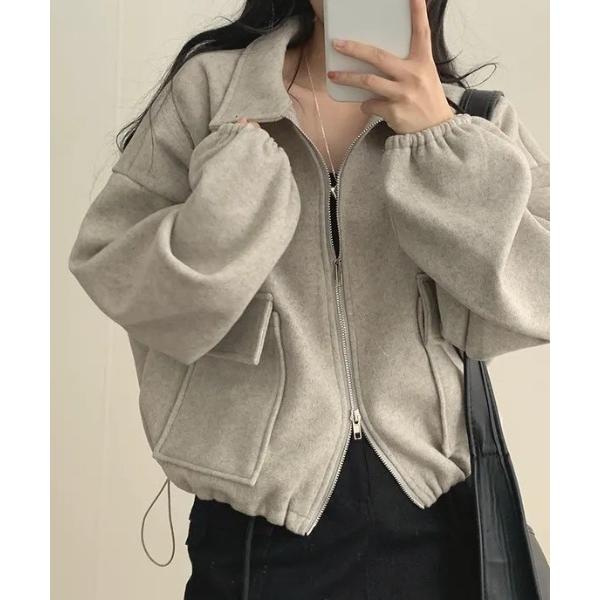 コート アウター ダブルジップショートジャケット レディース