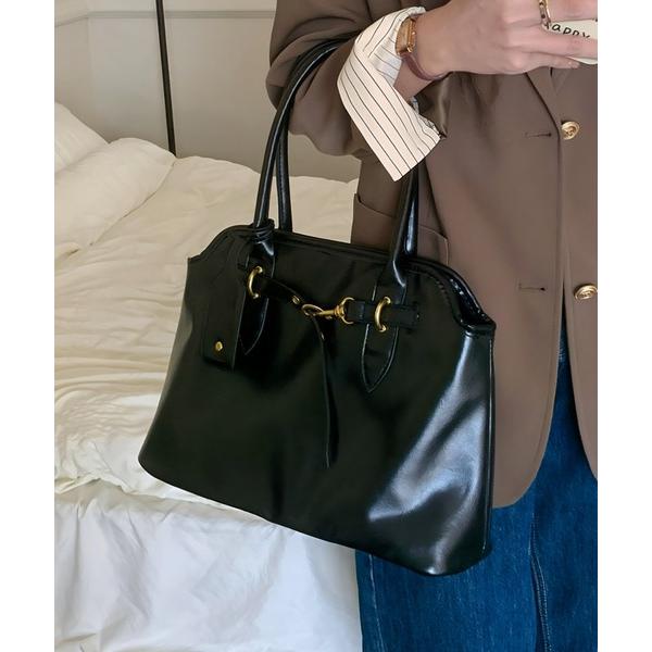 ショルダーバッグ バッグ ロングハンドルビッグトートバッグ/通勤通学/オフィス/A4サイズ対応 レデ...