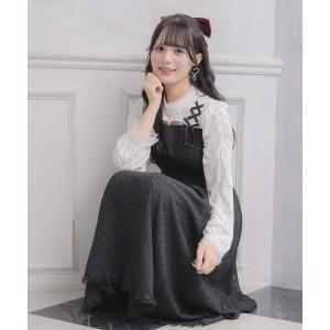 evelyn / バイカラーニットフレアワンピース ピンクベージュ S-25-01