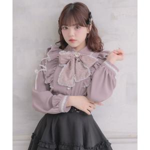 ブラウス シャツ レースアップスリーブブラウス レディース