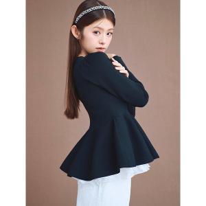 ニット セーター ペプラムドッキングニットプルオーバー レディース