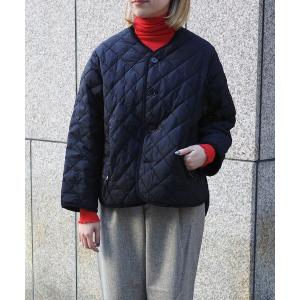 ダウンコート ダウンジャケット Gymphlex | キルトダウンカラーレスジャケット WOMEN レディース