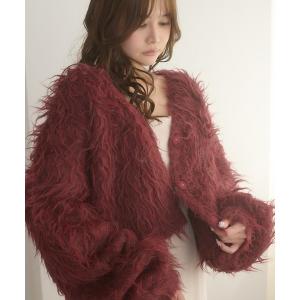 カーディガン shaggy short knit cardigan / シャギーショートニットカーディガン レディース