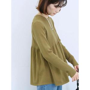 ニット セーター ペプラムニットプルオーバー レディース