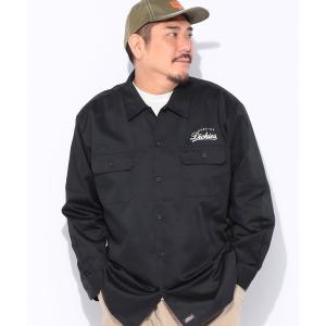 シャツ GENUINE Dickies (ジェニュインディッキーズ) ロゴ刺繍 2ポケット ツイル 長袖 ワークシャツ メンズ