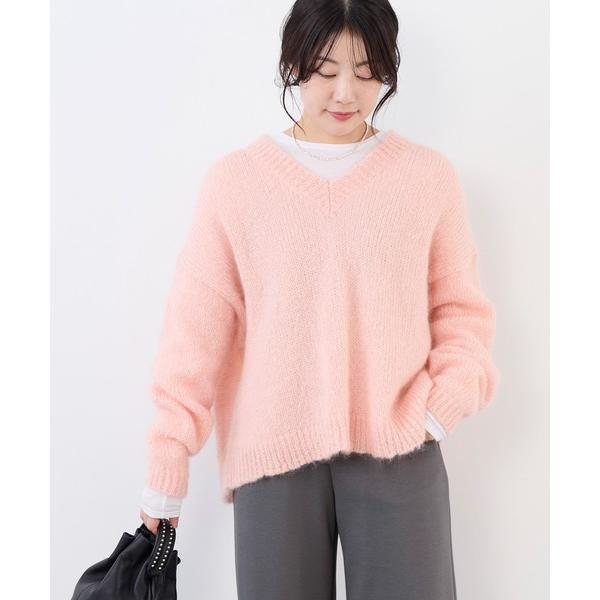 ニット セーター キッドモヘアVネックプルオーバー レディース
