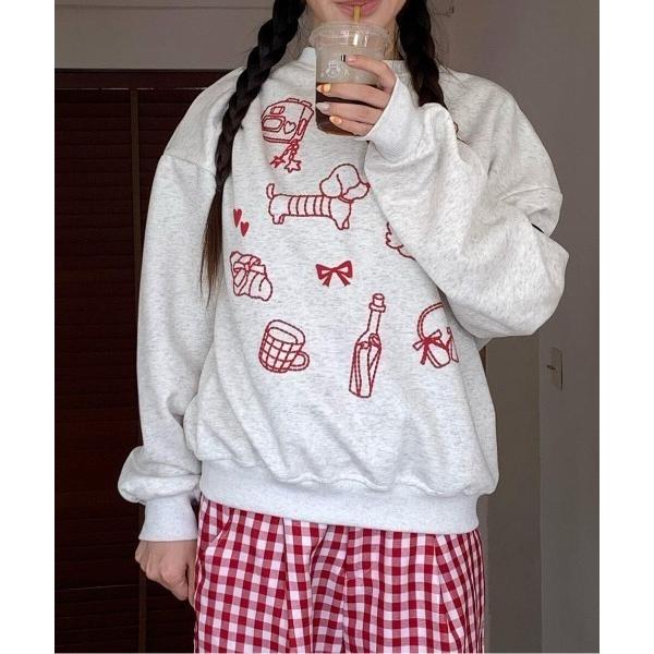 トレーナー スウェット Ribbon animal design sweat レディース