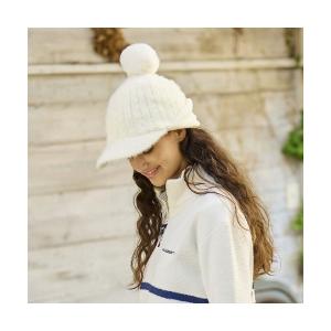 ニット帽 ニットキャップ 「Rosasen/GOLF」レディース フェザーヤーン 裏フリース ケーブルニットキャップ レディース