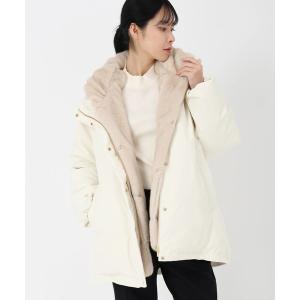 コート アウター マットツイル_2wayファーフード中綿アウター レディース