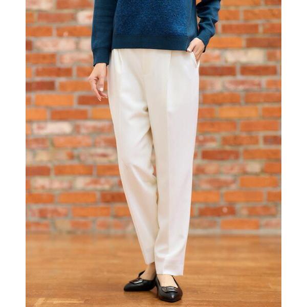 パンツ 「腰周りすっきり」センタープレス入りテーパードパンツ レディース