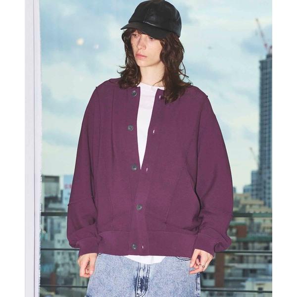 カーディガン 「UNISEX」Re-knitting High Gauge Polo Cardiga...