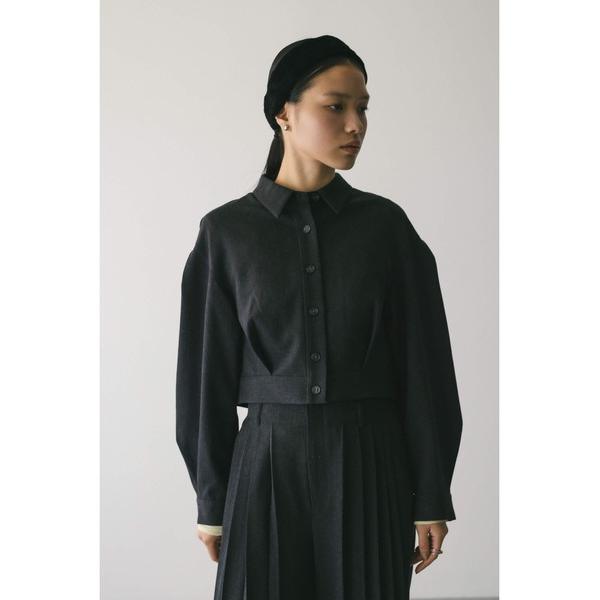 ブラウス シャツ メランジショートシャツ レディース