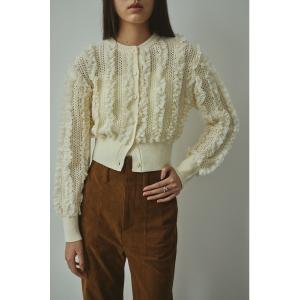 カーディガン チュールフリルニットカーデ レディース