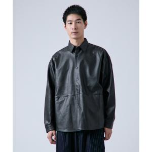 シャツ フェイク レザー / スエード シャツジャケット メンズ
