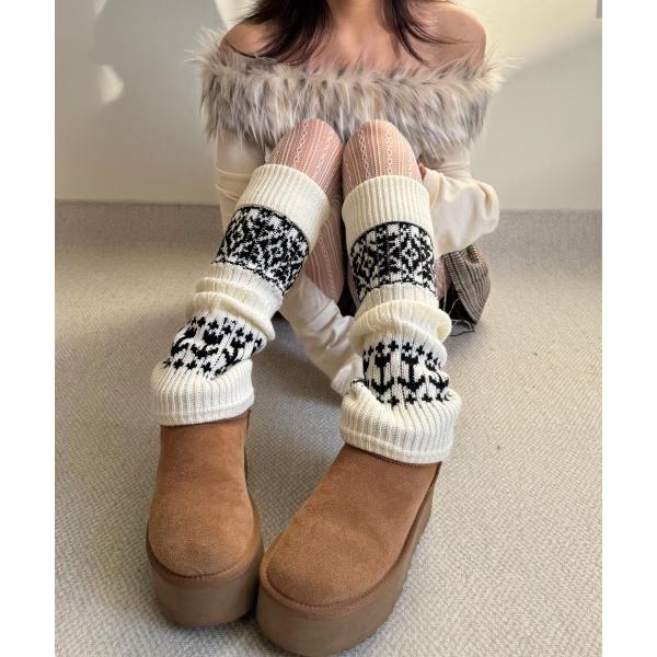 レッグウォーマー ノルディックニットレッグウォーマー レディース