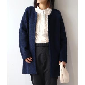 カーディガン 「WEB/一部店舗限定」「LL〜6L 大きいサイズ」 ノーカラーニットジャケット レディース