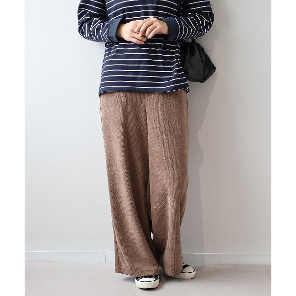 パンツ 「L〜5L 大きいサイズ」ニットコールワイドパンツ レディース