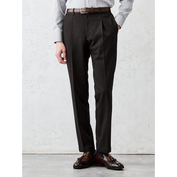 スラックス TRANS CONTINENTS　デレガント　プリントジャージパンツ　ヘリンボン　ブラウ...