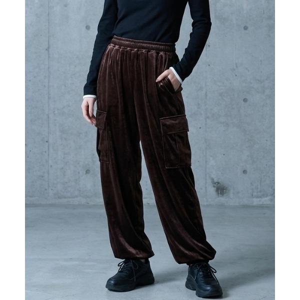 パンツ ベロアジョガーカーゴパンツ「DIP IN CHOCOLATE」 レディース