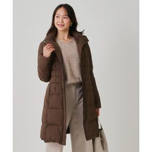 未使用●ダウン ジャケット ロング コート フランス ホワイトダックダウン15号 スウィングル SWINGLE FOXファー付エレガンスロングダウンコート