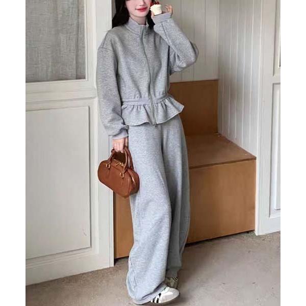 トレーナー スウェット Y2K フリルガーリーテイストスウェット パンツセットアップ レディース