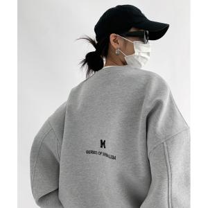 トレーナー スウェット ミニマルロゴオーバーサイズトレーナー メンズ レディース