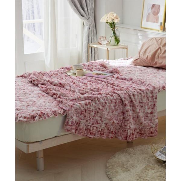 ベッド 寝具 ツイード柄フリル敷きパッド│シングル「フルーエ/大人可愛い」