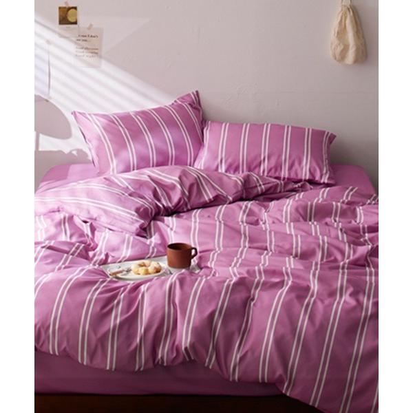 ベッド 寝具 ストライプ柄布団カバーセット│シングル３点セット