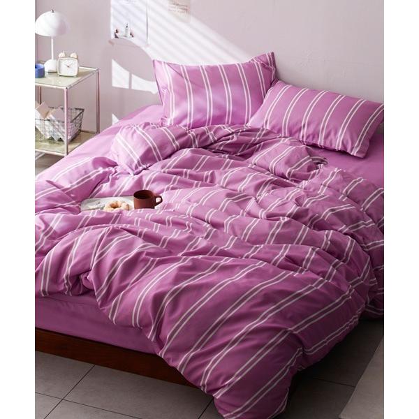 ベッド 寝具 ストライプ柄布団カバーセット│ダブル４点セット