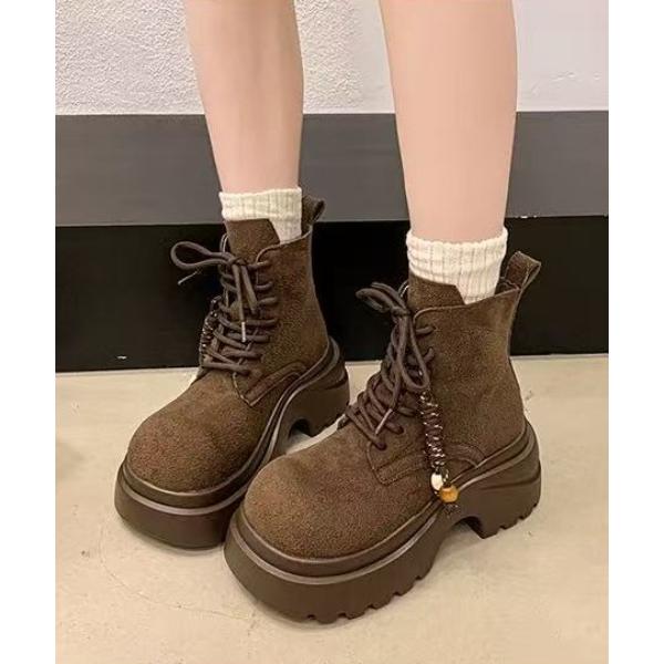 ブーツ 25aw レースアップ厚底プーツ レディース
