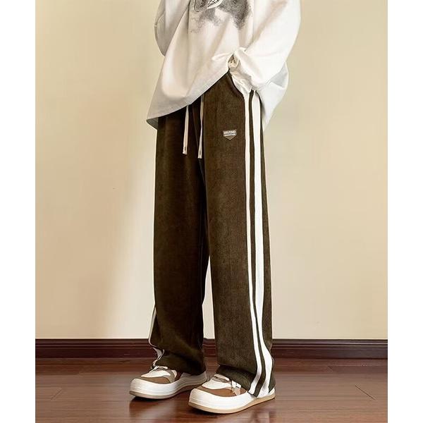ワイドパンツ スラックス SBG サイドストライプ ルーズシルエットパンツ メンズ