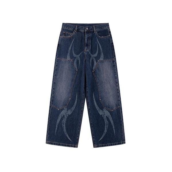 ジーンズ バギーデニム｜Vintage Wash Tribal Double Knee Baggy ...