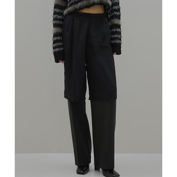 スラックス パンツ HALF SHEER LAYERED PANTS レディース