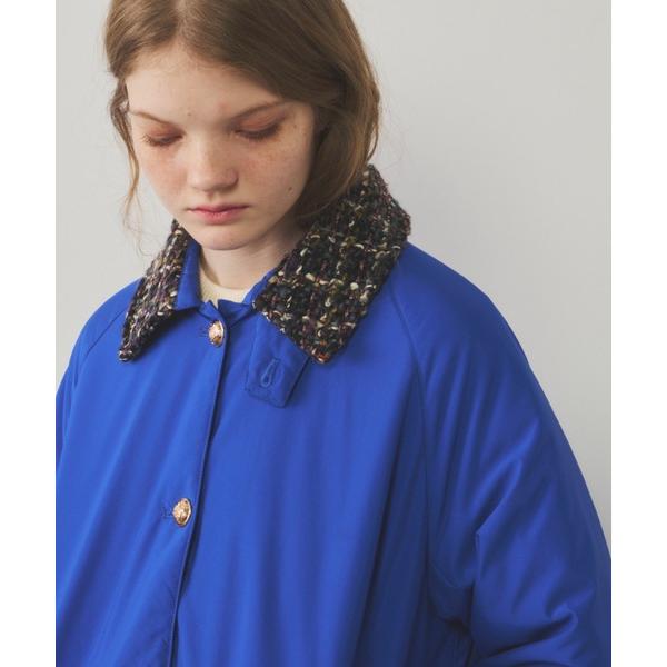 ブルゾン アウター ツイード襟中綿ハーフコート レディース