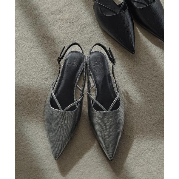 「eL」 フラットサンダル MEDIUM シルバー レディース