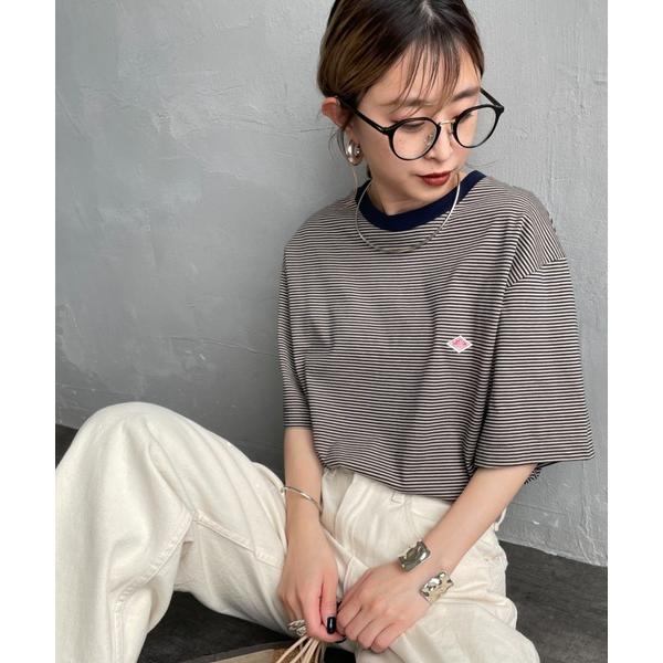 「DANTON」 半袖Tシャツ L ネイビー レディース