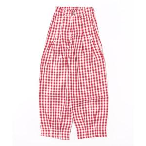 パンツ gingham check wide pants レディース
