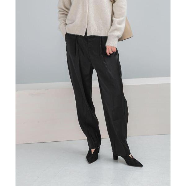 パンツ ウール混2WAYサテンパンツ レディース