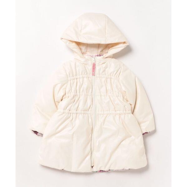 ダウン アウター 「ベビー」グレンチェックアートスミレプリントリバーシブルブルゾン キッズ 子供服