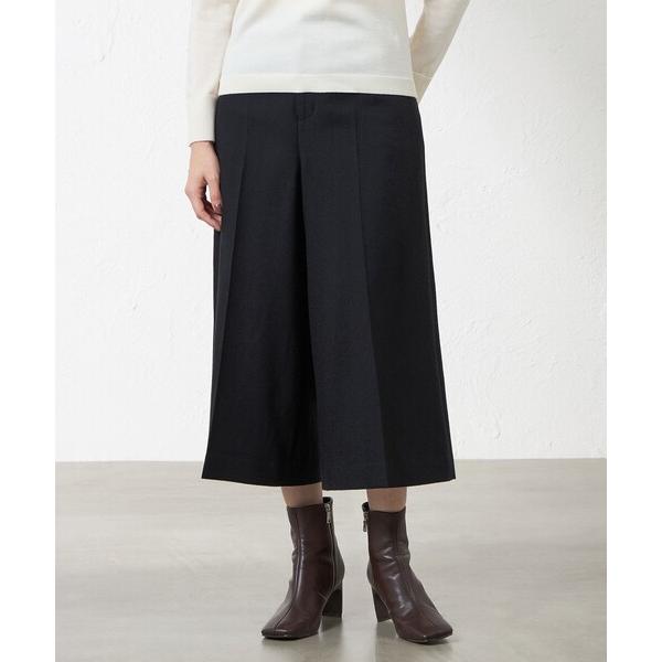 パンツ ソフトクリアウールワイドクロップパンツ レディース