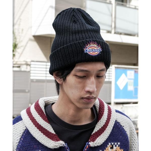 ニット帽 ニットキャップ 「DICKIES/ディッキーズ」ファイヤーロゴニットキャップ メンズ レデ...