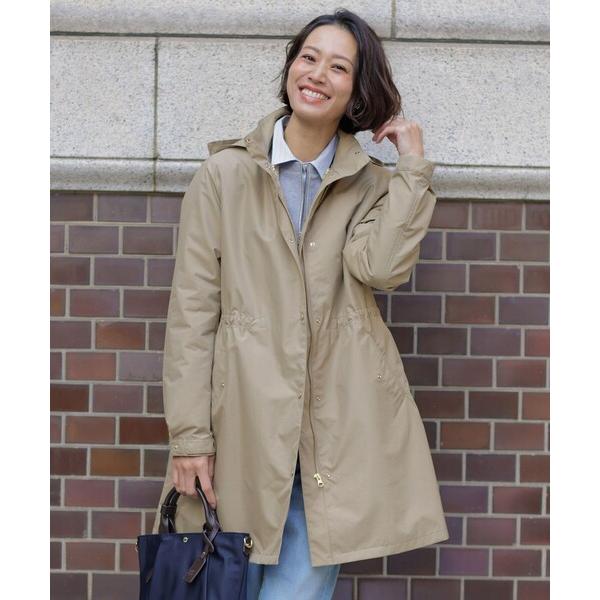 コート アウター 「2way・ライナー付き」スパンライクナイロンタッサー フーデッド コート レディ...