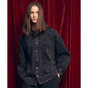 シャツ 「UNISEX」Denim Curved Switching Shirt Blouson/デニムカーブ切り替えシャツブルゾン「MAISON SPECIAL/メゾンスペシャル」 メンズ レディース