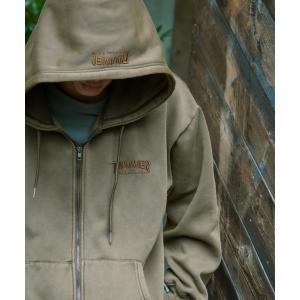 パーカー HOMETOWN emb PIGMENT SWEAT ZIP PARKA/THRASHER スラッシャー 刺繍 ピグメント ジップパーカー